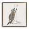 Stupell Industries Raccoon Toilet Paper Hoarder Framed Floater Canvas Wall Art